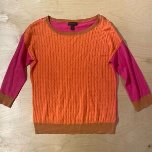 Worthington Orange and Pink Women's Sweater Large (QT)